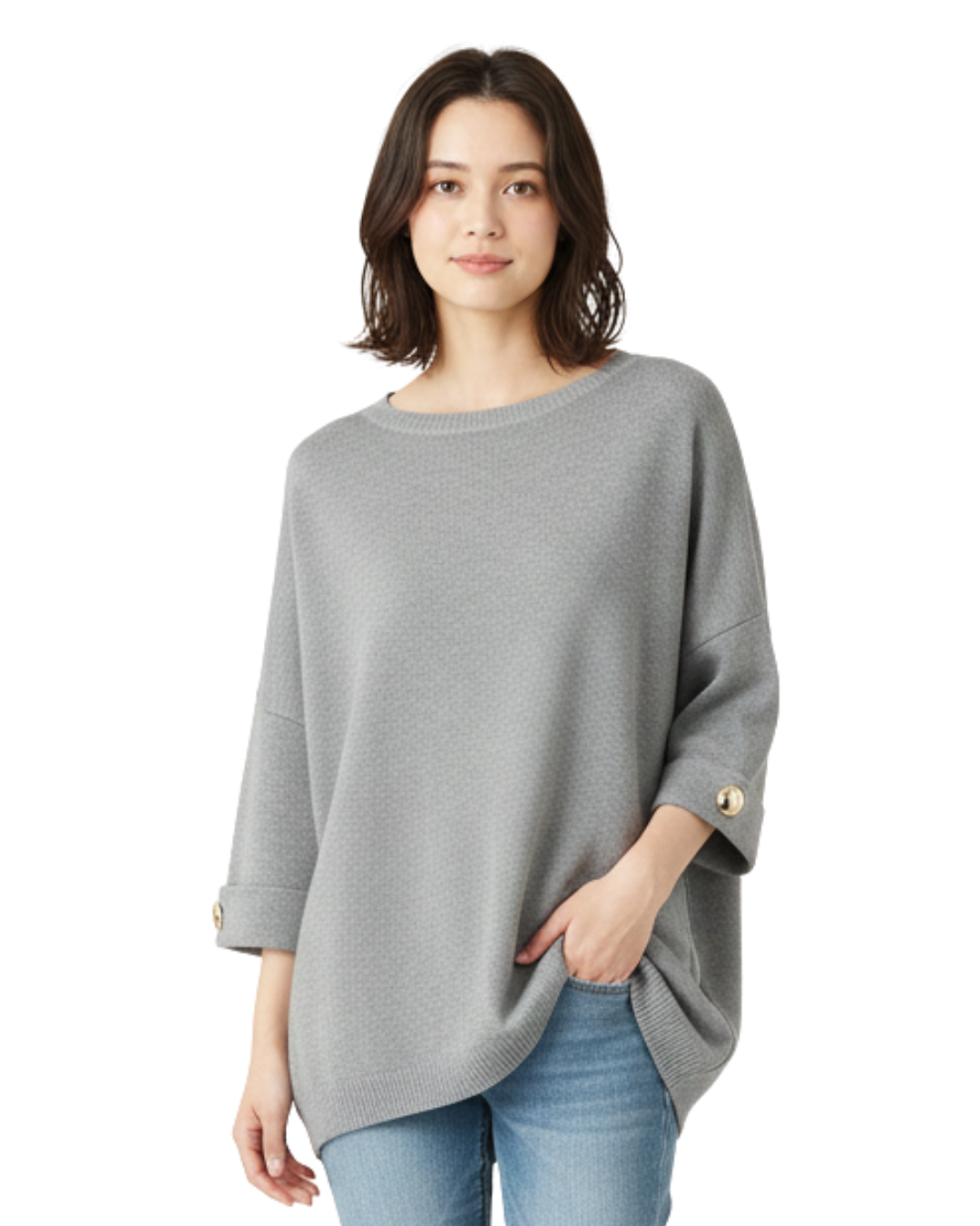 Blusa de Manga Tres Cuartos con Brillo