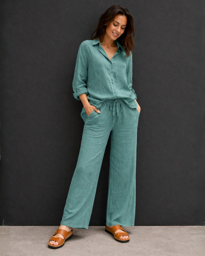Conjunto Martina de Camisa y Pantalón Holgado