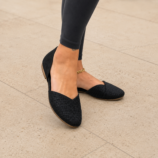 Bailarinas con Textura Trenzada y Talón Bajo®