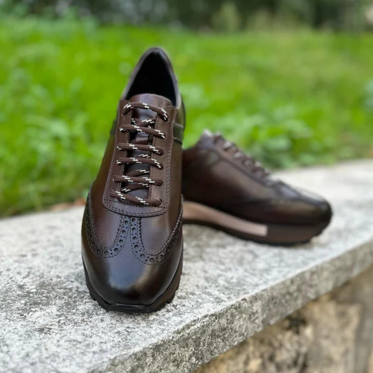 Zapatos Deportivas de Cuero Genuino
