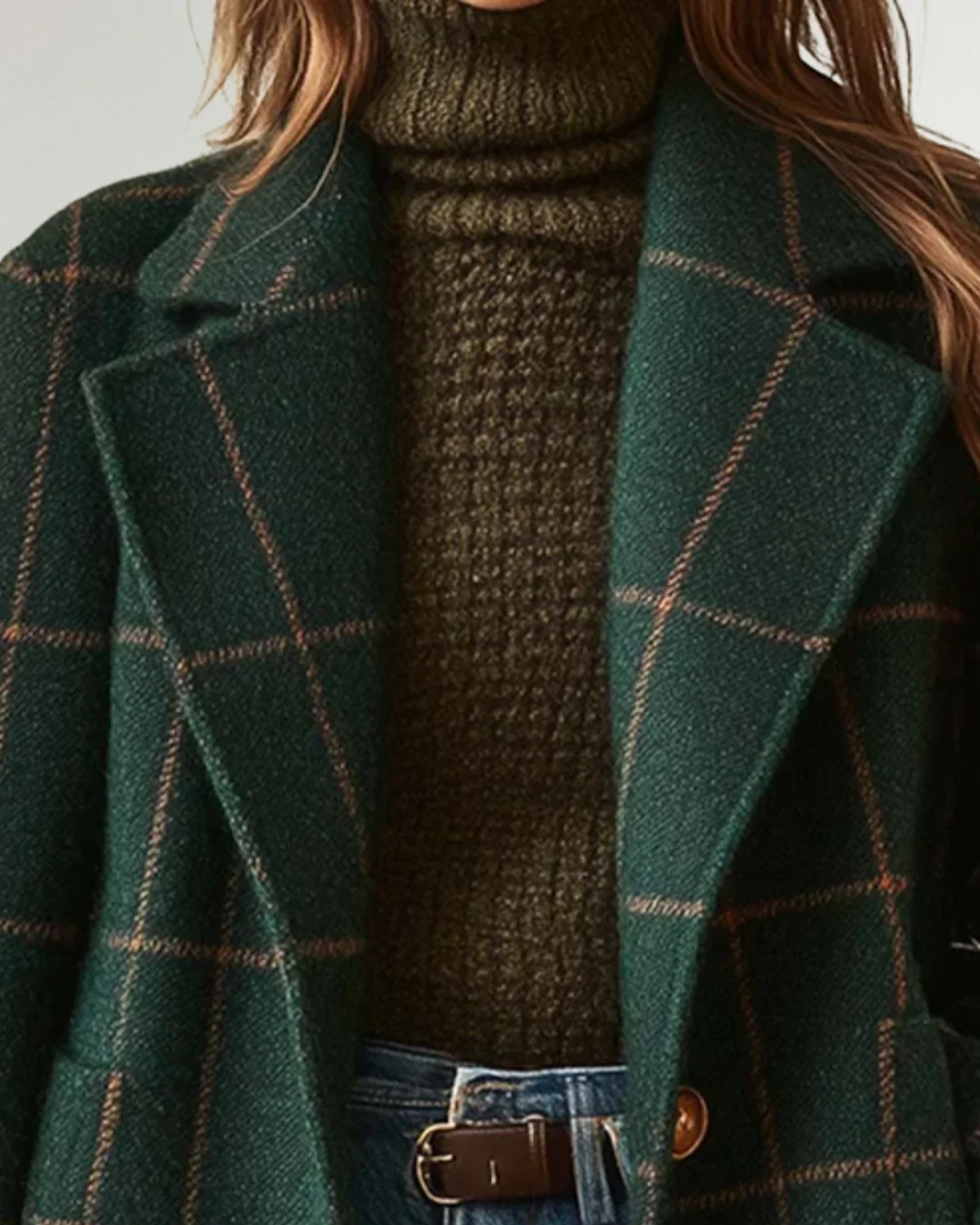Abrigo Clásico a Cuadros de Estilo Atemporal y Refinado para Mujer®