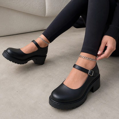 Zapatos con Tacón Ancho y Hebilla Ajustable®