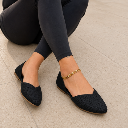 Bailarinas con Textura Trenzada y Talón Bajo®