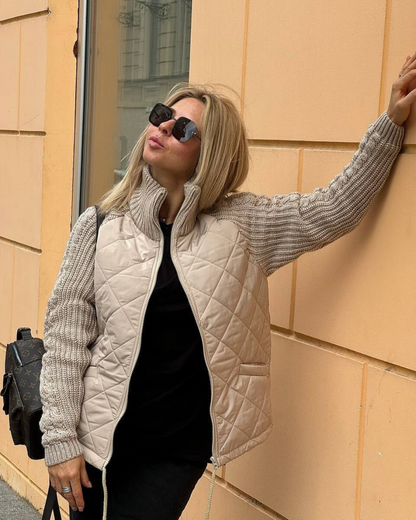Abrigo de manga larga casual con ajuste de cremallera para mujer®