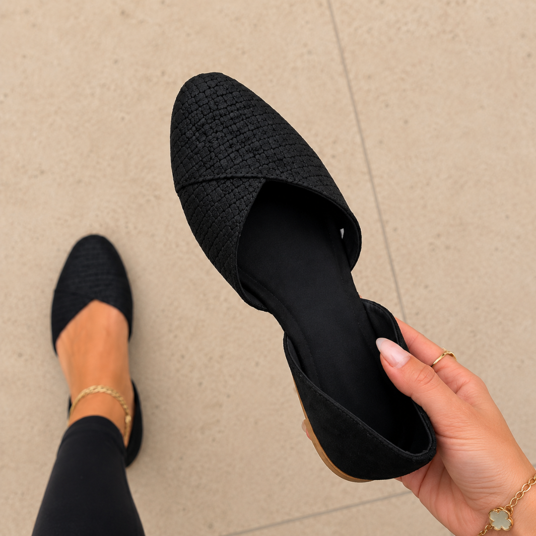 Bailarinas con Textura Trenzada y Talón Bajo®