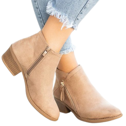 Botas con Tacón de Cuero para Mujer