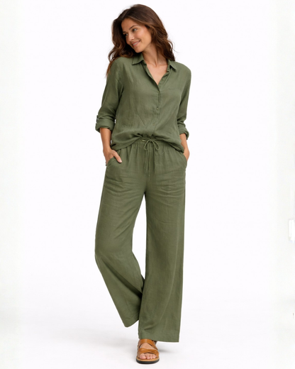 Conjunto Martina de Camisa y Pantalón Holgado