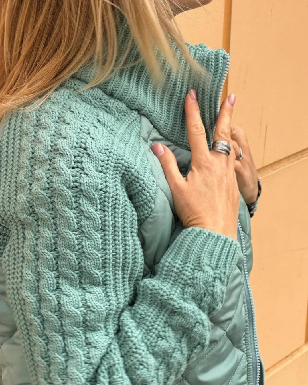 Abrigo de manga larga casual con ajuste de cremallera para mujer®