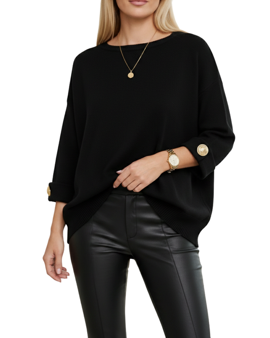 Blusa de Manga Tres Cuartos con Brillo