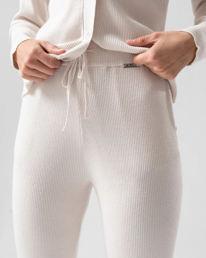 Conjunto de Punto con Jersey Abotonado y Pantalón para Mujer