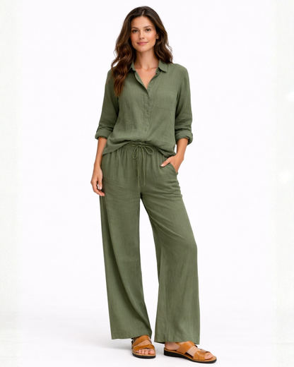 Conjunto Martina de Camisa y Pantalón Holgado