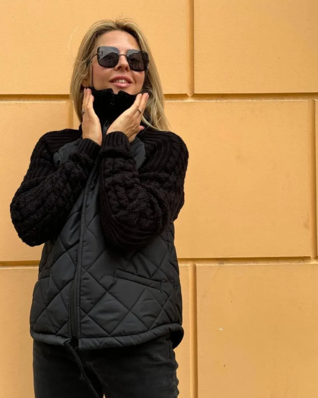 Abrigo de manga larga casual con ajuste de cremallera para mujer®