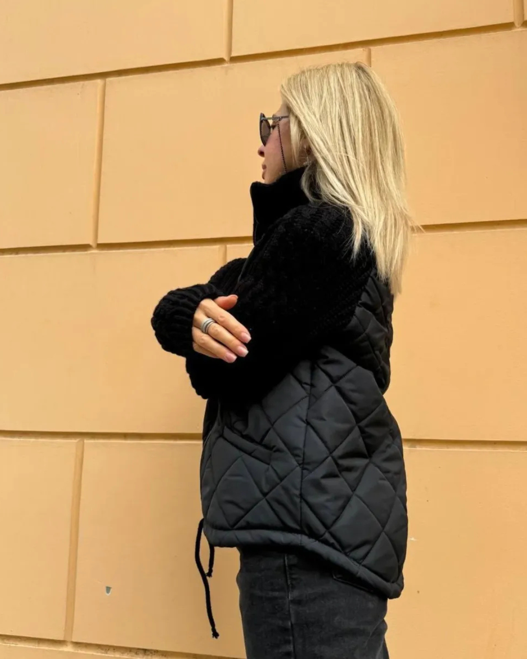 Abrigo de manga larga casual con ajuste de cremallera para mujer®