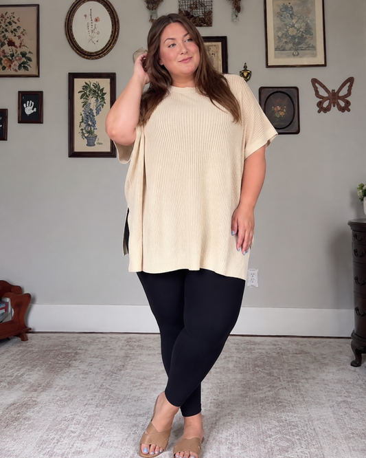 Blusa Oversize Acanalada de Caída Suave®