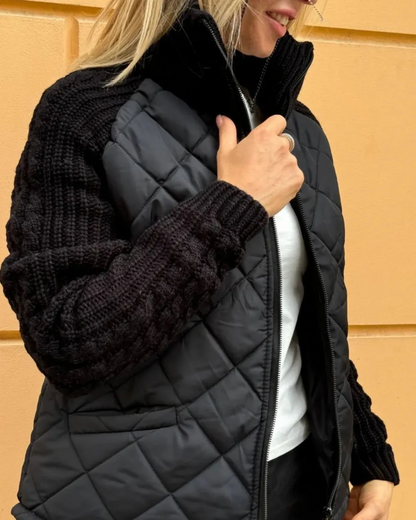 Abrigo de manga larga casual con ajuste de cremallera para mujer®