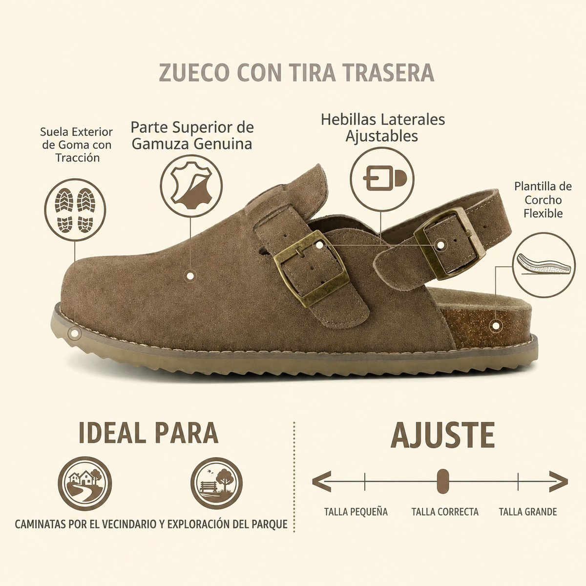 Zuecos Cerrados con Hebillas Ajustables y Sujeción Trasera