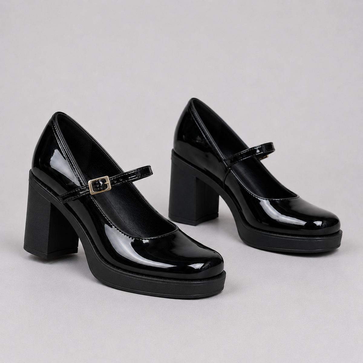Tacones acharolados con plataforma®