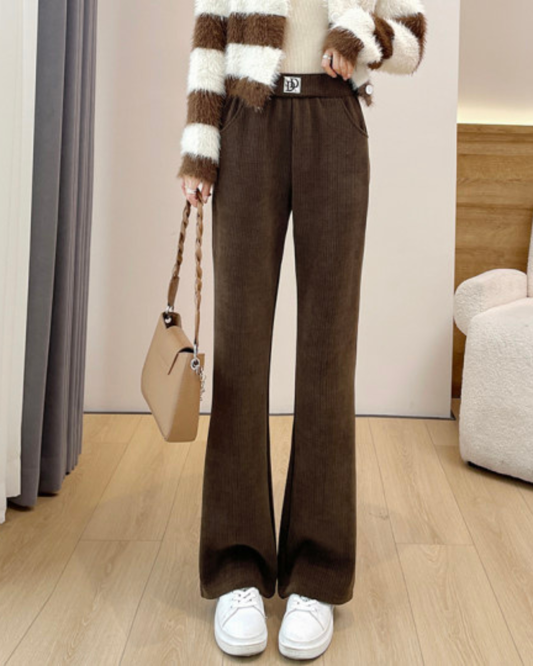 Pantalones de Pierna Ancha y Rayas